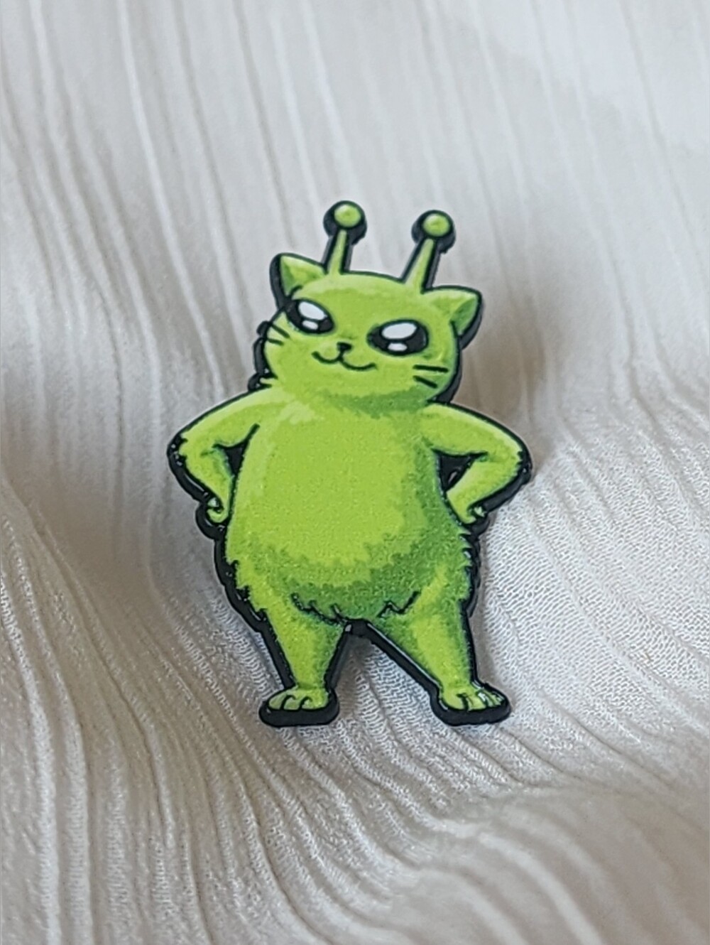 👽 🐈‍⬛️"Alien Cat" Green Extraterrestrial Enamel Pin